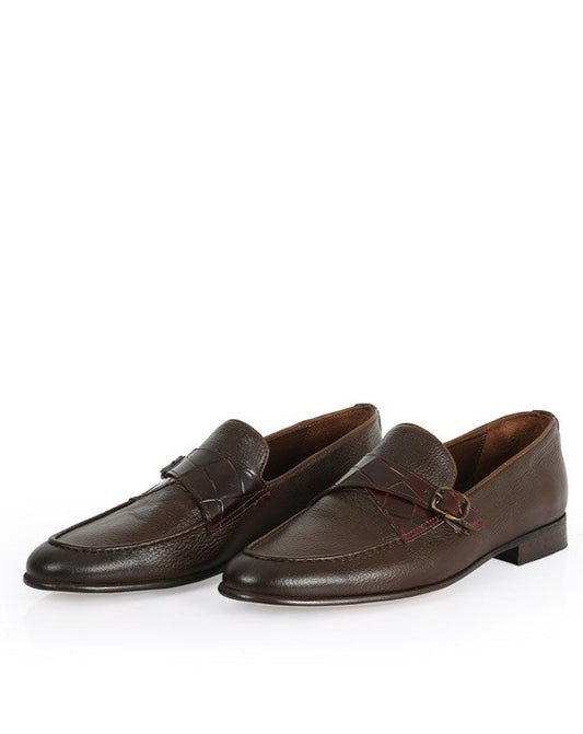 Manosque Brown Leather Men's Classic Shoes with Neolite Sole, Handcrafted with High-Quality Materials