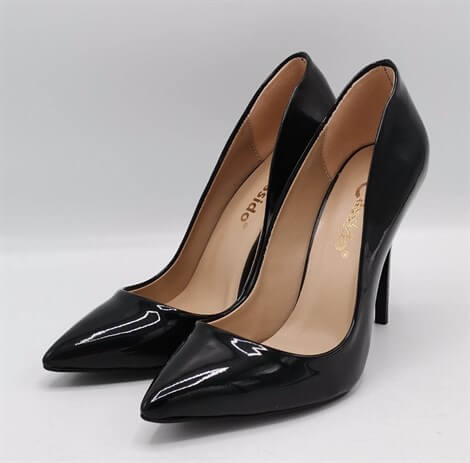 Diane Black Patent Leather Women's Stiletto Shoes with Bag Gift, Elegant and Stylish Heels