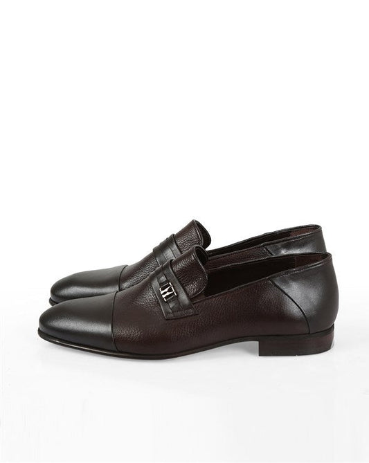 Madiun Brown Floater Leather Men's Dress Shoes, Handcrafted with High-Quality Materials