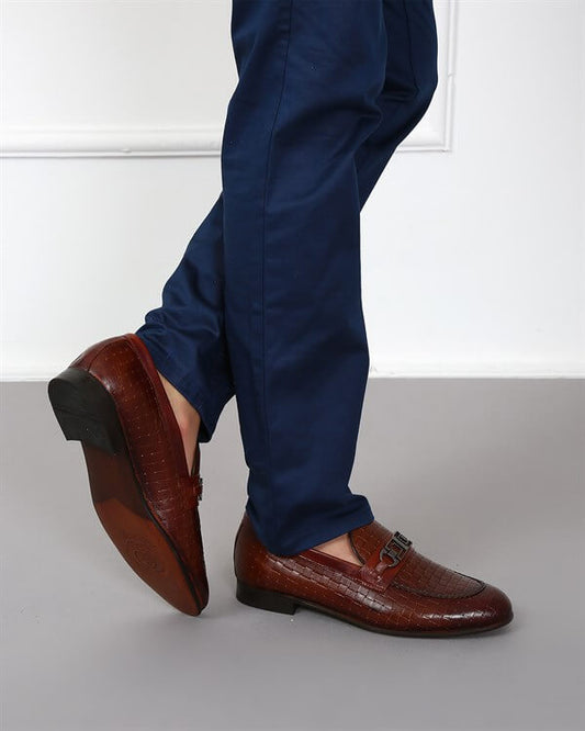 Canberra Tan Leather Men's Classic Shoes, Handcrafted with High-Quality Materials for Stylish Gentlemen