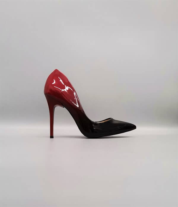 Rowena Gradient Red Patent Leather Women's Stiletto Shoes with Bag Gift, Elegant and Stylish Heels