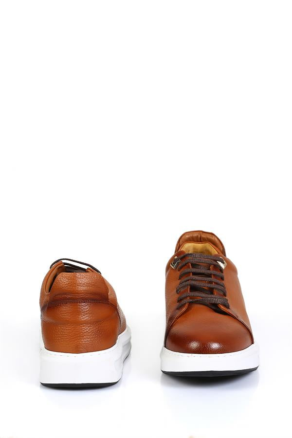 Cayenne Tan Leather Casual Men's Shoes with Lace-up Detail and Eva Sole, Comfortable for Everyday Wear