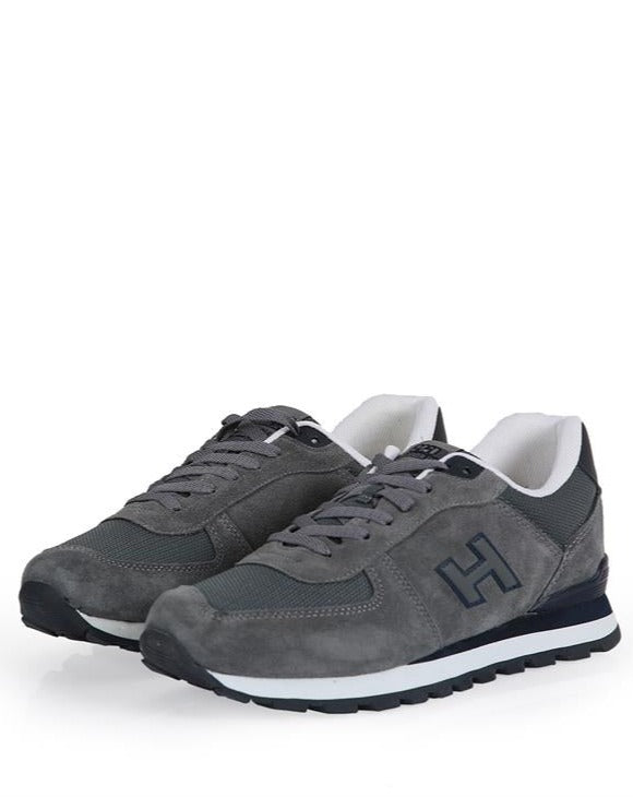 Hammer Jack Grey Suede Lace-up Men's Sneakers, Perfect for Everyday Casual Style