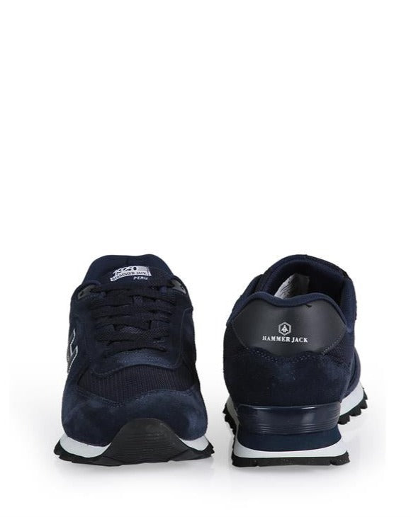 Hammer Jack Navy Blue Suede Lace-up Men's Sneakers, Perfect for Everyday Casual Style
