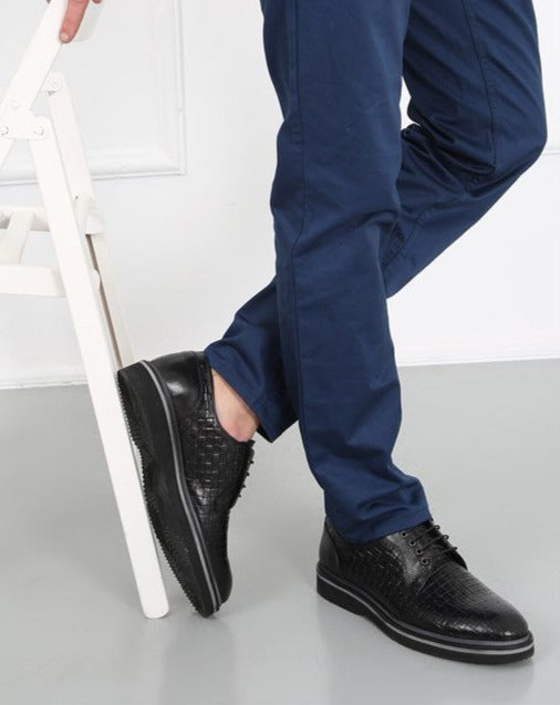 Taipei Black 100% Leather Men's Oxfords, Classic Shoes for Everyday Elegance