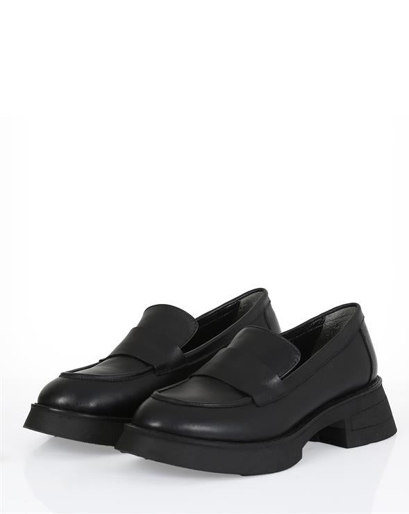 Liena Black 100% Leather Women's Loafer with Eva Sole, Comfortable for Work and Daily Wear