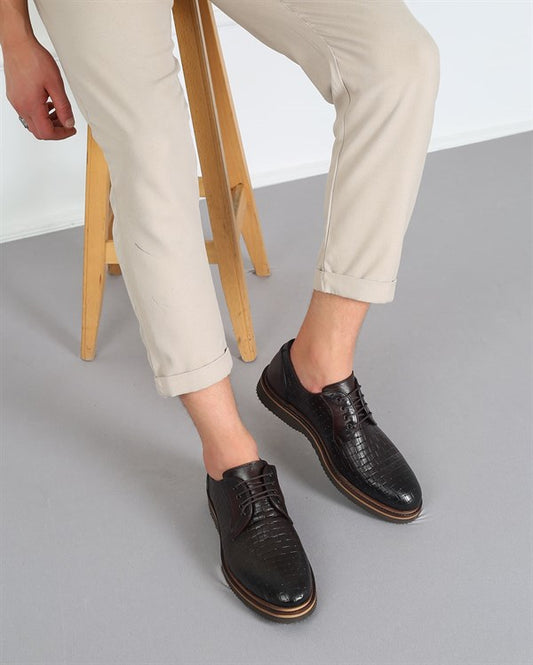 Taipei Brown 100% Leather Men's Oxfords, Classic Shoes for Everyday Elegance