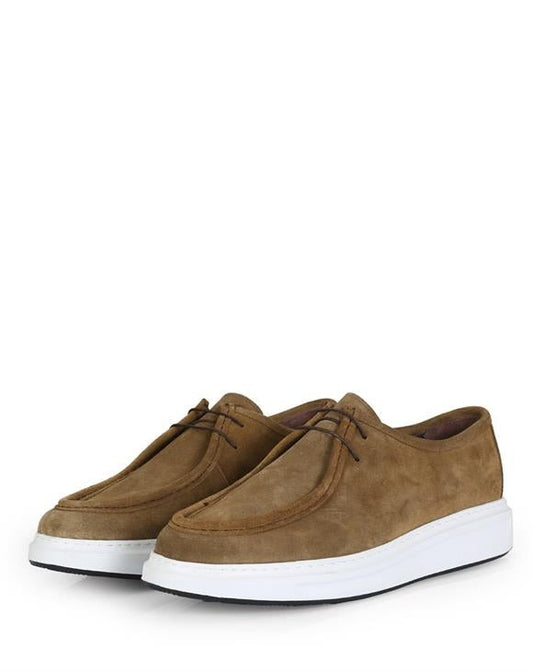 Nice Camel Suede Leather Lace-up Men's Oxford Shoes, Smart Casual Style with Comfortable Eva Sole