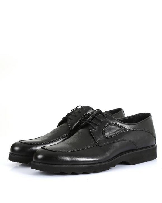 Vanves Black Leather Lace-up Men's Oxford Shoes, Timeless Style with Comfortable Eva Sole