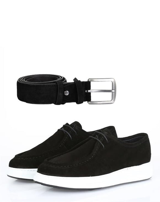 Nice Black Suede Leather Lace-up Men's Oxford Shoes, Smart Casual Style with Comfortable Eva Sole