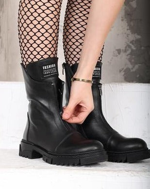 Gerona Women's 100% Leather Black Boots, Authentic Craftsmanship & Stylish Comfort